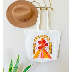 Enjoy the little Things Floral Tote Bag NWOT